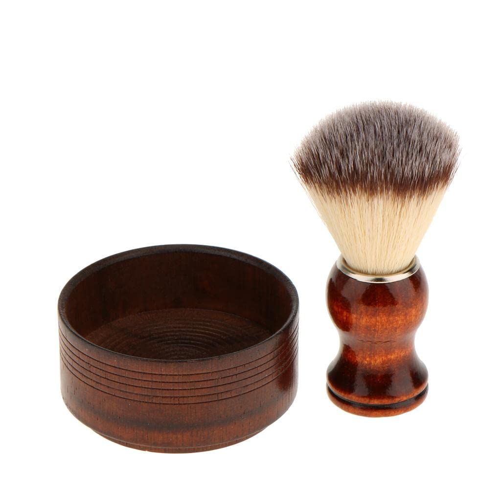 barenx Set 2pcs Men ' S Hair Beard Remove Tool Shaving Brush with Soap Cream Bowl Mug