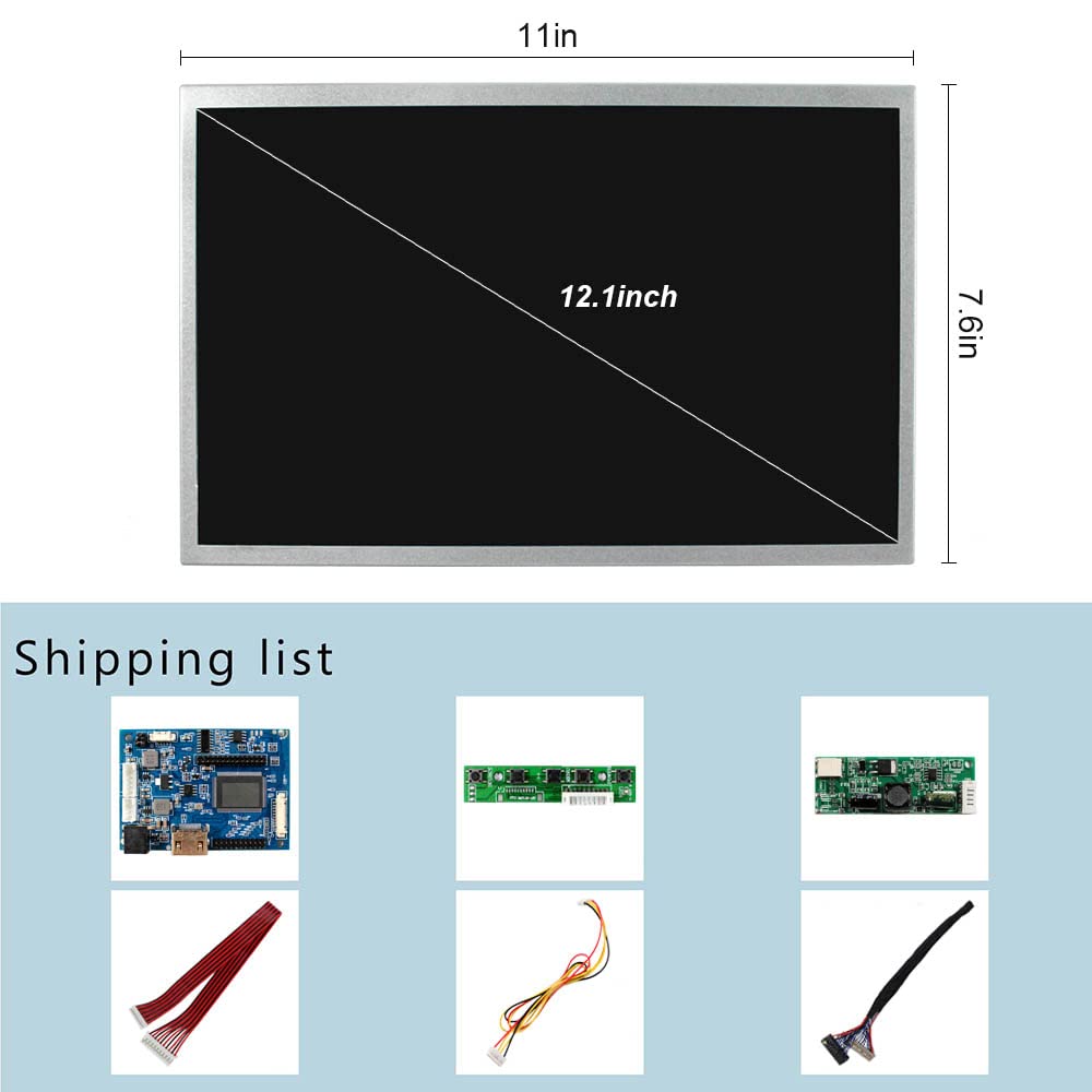 VSDISPLAY 12.1 Inch Display Panel 1280x800 12.1'' IPS LCD Screen VS121T-004A with HD-MI Audio LCD Controller Board