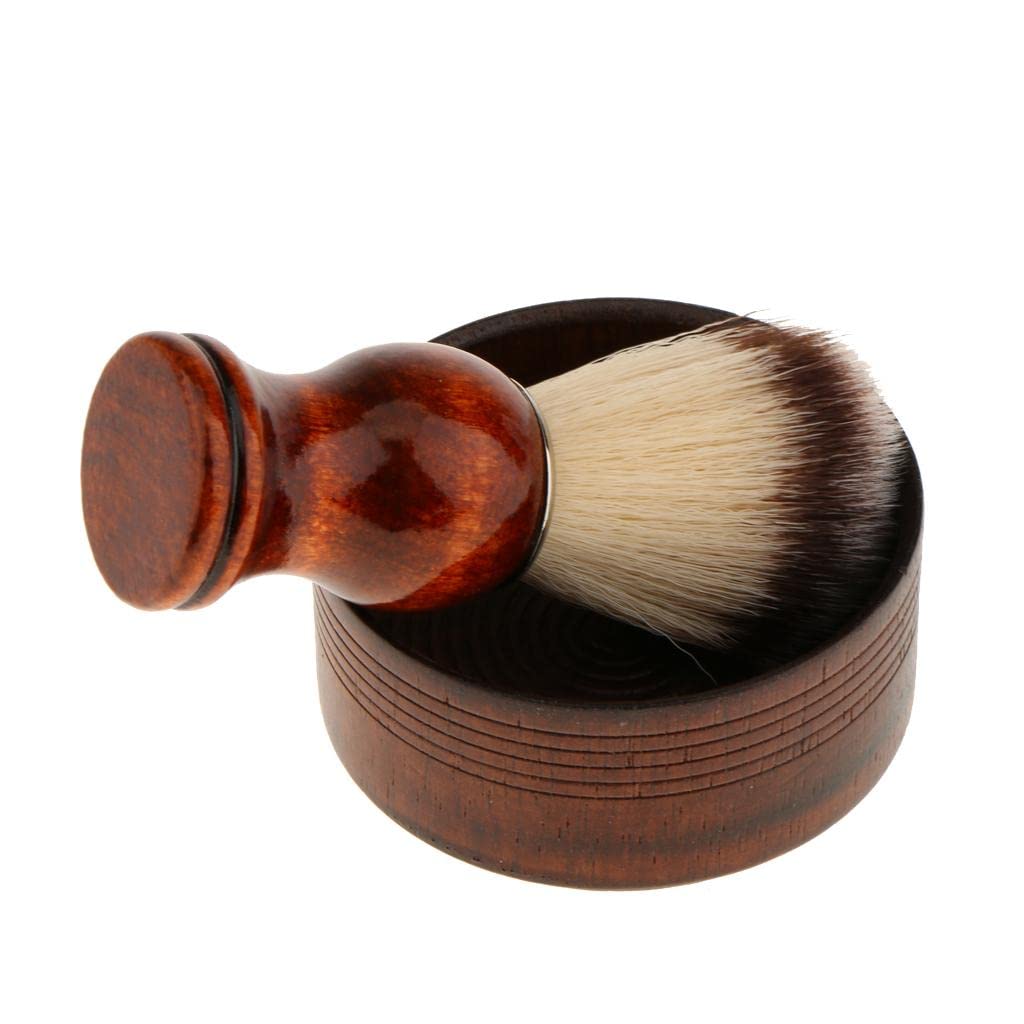 barenx Set 2pcs Men ' S Hair Beard Remove Tool Shaving Brush with Soap Cream Bowl Mug