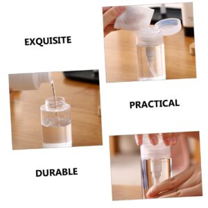 KALLORY 3pcs Nail Polish Remover Bottle Refillable Pump Bottles Empty Makeup Liquid Storage Containers Travel Friendly Cosmetic Dispensers(200ml)