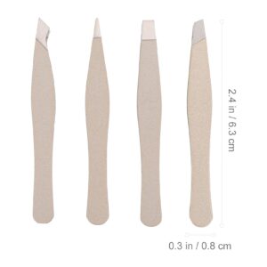 ARTIBETTER 4pcs Mini Eyebrow Clip Salon Eyebrow Clip Eyebrow Makeup Supplies Professional Eyebrow Stainless Steel Eyebrow Trimmer Nail Art Supplies Brow Hairpin Hair Removal Pu Miss