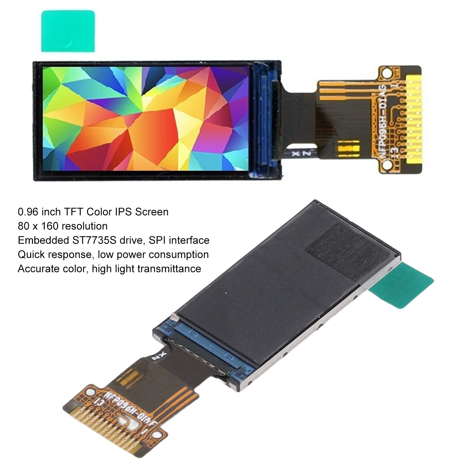 Septpenta 4PCS 0.96in TFT Color IPS Display Screen, 80×160 Resolution, Bright,Saturated, Natural Looking Images LCD, Embedded ST7735S Driver and SPI Bus, Small, Light and Thin Used in Various Places