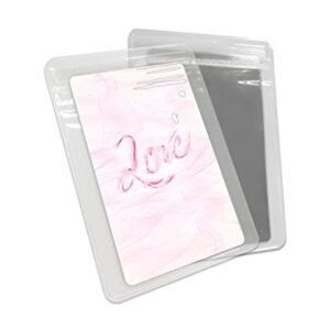 Carosoffe Valentine's Day Small Compact Mirror for Purse, Pink Ombre Love Lettering Abstract Art Travel Makeup Mirror for Women Men, Rectangular Handheld Compact Pocket Mirror 4 PCS