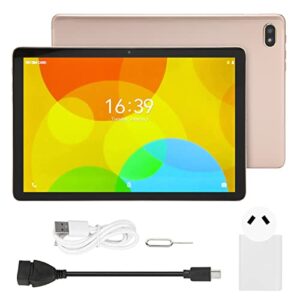 4G LTE Tablet, 8 Core CPU AU Plug 100-240V 1920x1200 Resolution 10.1 Inch Reading Tablet for Android 11.0 (Gold)