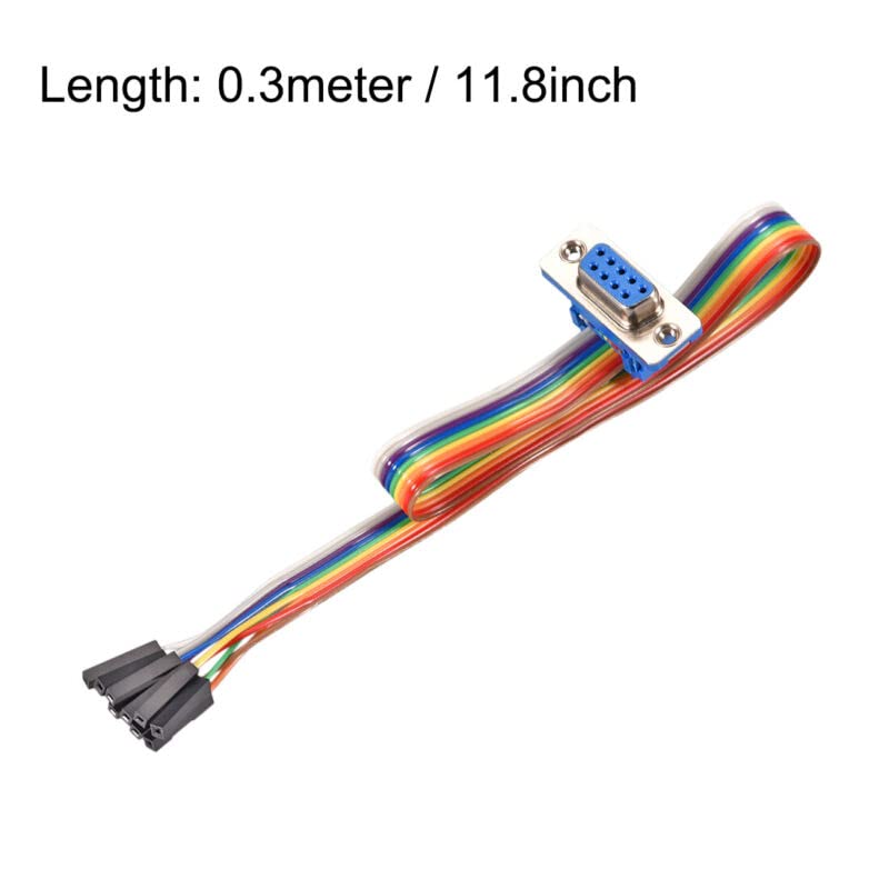 Tool parts Flat Ribbon Cable DB9 Female To 9P Connector 2.54mm Pitch 11.8inch Length