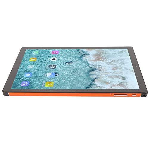 Naroote Orange Tablet, HD Tablet 5G WiFi Aluminum Alloy 5800mAh 10.1 Inch for Office (US Plug)