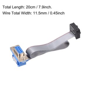 Tool parts IDC Wire Flat Ribbon Cable DB9 Female To FC-10 Female Connector 20cm Length