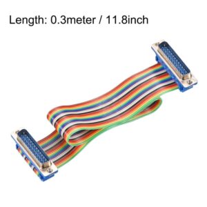 Tool parts IDC Rainbow Wire Flat Ribbon Cable DB25 M/M Connector 2.54mm Pitch 11.8inch Long