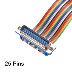 Tool parts IDC Rainbow Wire Flat Ribbon Cable DB25 M/M Connector 2.54mm Pitch 11.8inch Long