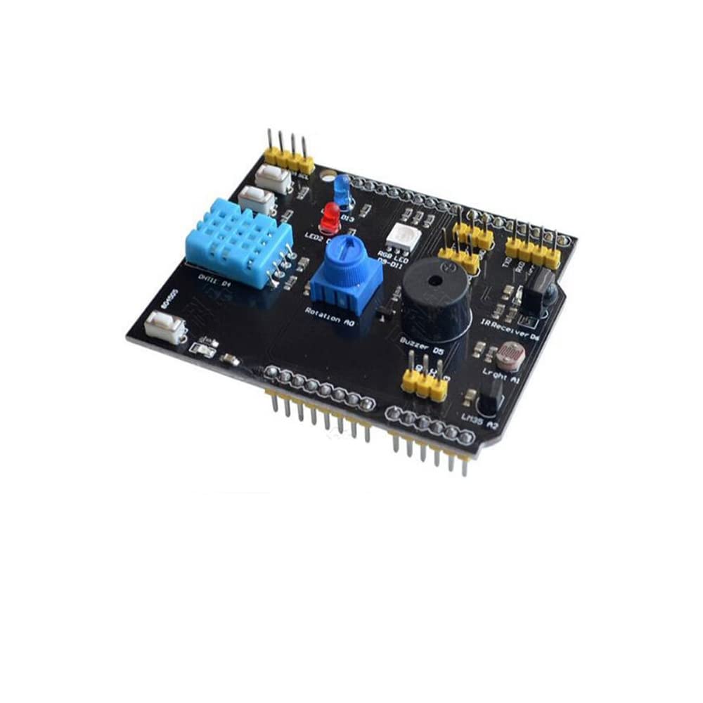 Treedix 9-in-1 Multifunction Expansion Board DHT11 Temperature and Humidity LM35 Temperature Buzzer Compatible with arduino