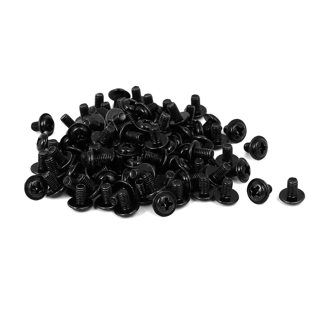 Tool parts Computer PC Case Washer Motherboard Screw Black PWM3 x 5mm 100pcs