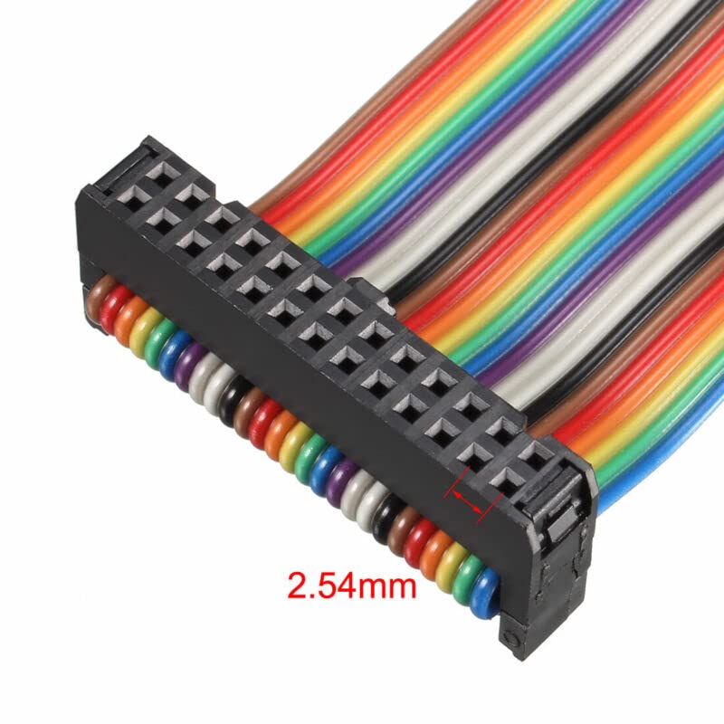 Tool parts IDC Rainbow Wire Flat Ribbon Cable 26P A-type FC/FC Connector 2.54mm Pitch 1m