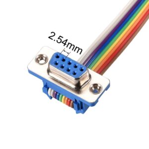 Tool parts IDC Rainbow Wire Flat Ribbon Cable DB9 F/F Connector 2.54mm Pitch 11.8inch Long