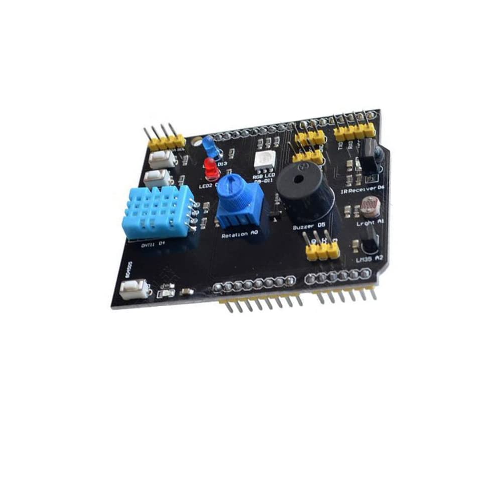 Treedix 9-in-1 Multifunction Expansion Board DHT11 Temperature and Humidity LM35 Temperature Buzzer Compatible with arduino