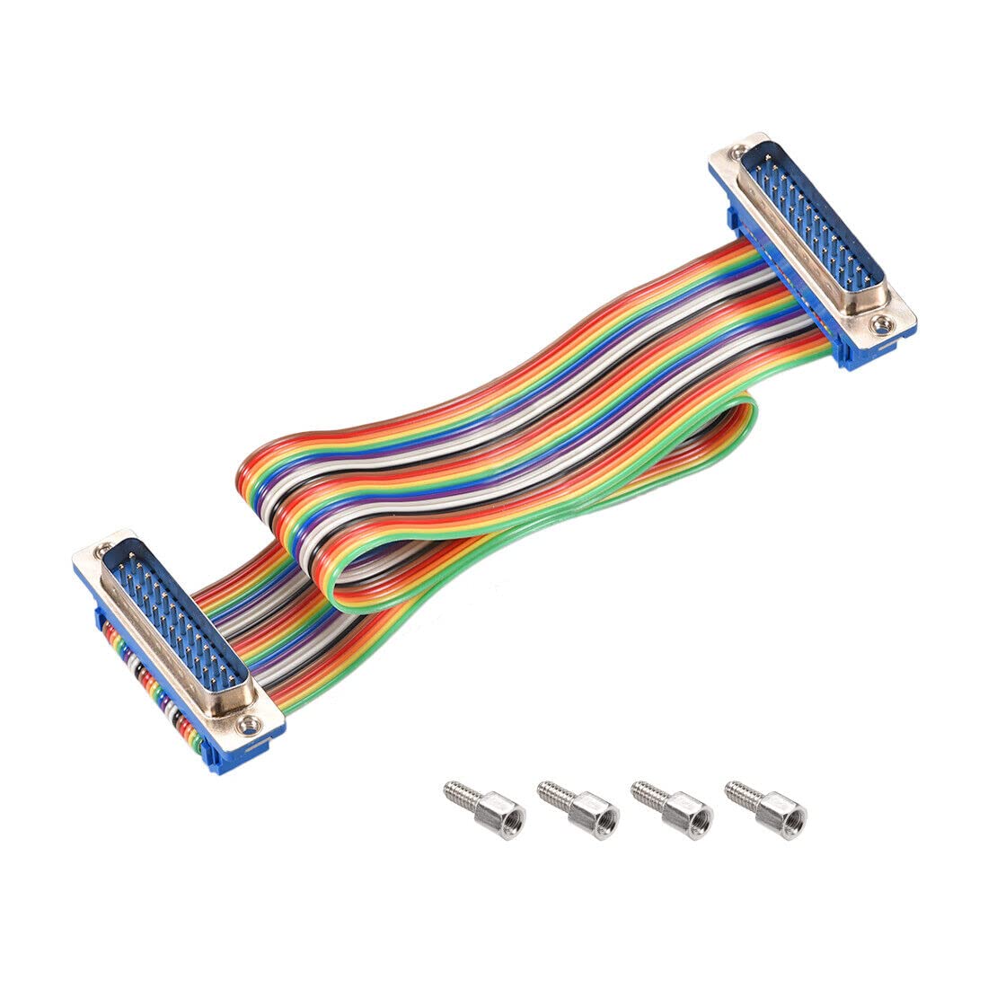 Tool parts IDC Rainbow Wire Flat Ribbon Cable DB25 M/M Connector 2.54mm Pitch 11.8inch Long