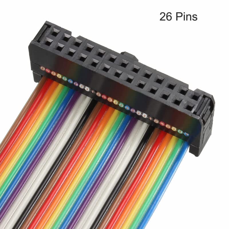 Tool parts IDC Rainbow Wire Flat Ribbon Cable 26P A-type FC/FC Connector 2.54mm Pitch 1m