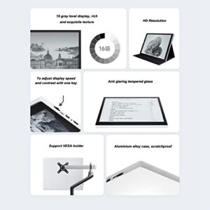 Shanrya EPaper Screen, 10.3 Inch AntiGlare Ink Screen 1872x1404 Wide Angle 15Hz Refresh for PC (US Plug)