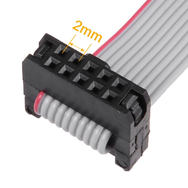 Tool parts IDC 10 Pins Connector Flat Ribbon Cable Female Connector 30cm 2mm Pitch - 5pcs