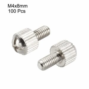 Tool parts 100pcs Computer PC Case Metal Knurled Head Thumb Screws M4x8mm