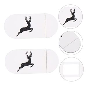 SOLUSTRE 2 pcs Plastic Pad for Web Reindeer Computer Lid Caps Privacy Slider Holiday Desktop Phone Gift Niños Desk Design Elk Camera Slide Blocker Anti-peep para Christmas Tablet Deer