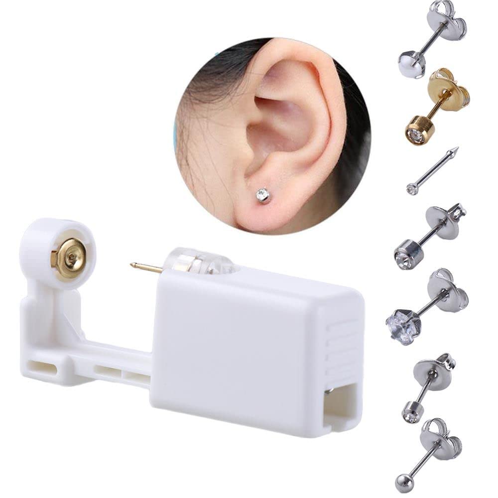 1PCS Ear Piercing Kit,Safety Earring Piercer Machine Disposable Ear Studs Piercing Device for Body Jewelry Piercing Tool(G)