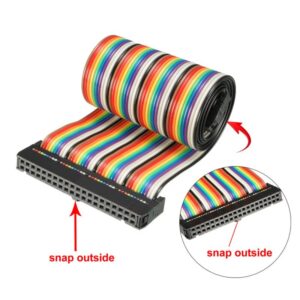 Tool parts IDC Rainbow Wire Flat Ribbon Cable 40 Pins 50cm Length 2.54mm Pitch Type-C