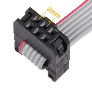 Tool parts IDC 6 Pins Connector Flat Ribbon Cable Female Connector 30cm 2mm Pitch - 5pcs