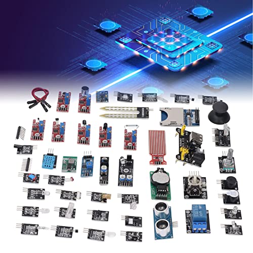 45Pcs Sensors Modules Starter Kit Sensor Module Clock Board Temp Sensor Module Electronic Component Set Kit for Raspberry Pi