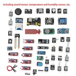 45Pcs Sensors Modules Starter Kit Sensor Module Clock Board Temp Sensor Module Electronic Component Set Kit for Raspberry Pi