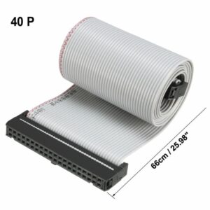 Tool parts IDC Gray Wire Flat Ribbon Cable 40 Pins 66cm Length 2.54mm Pitch 2pcs Type-C