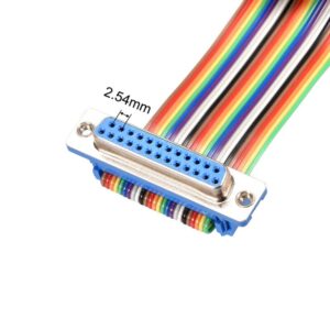 Tool parts IDC Rainbow Wire Flat Ribbon Cable DB25 M/F Connector 2.54mm Pitch 19.7inch Long