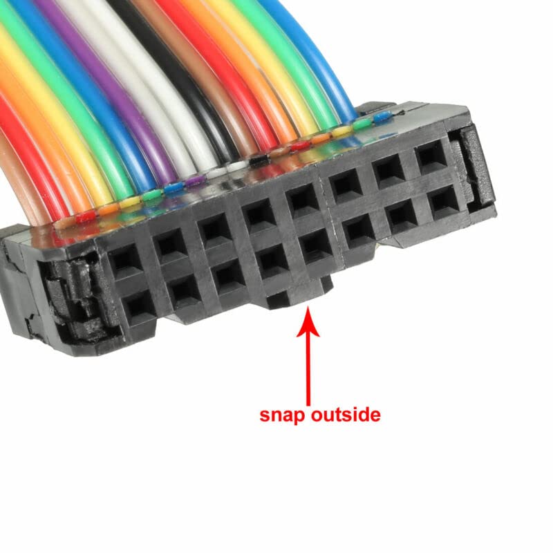 Tool parts IDC Rainbow Wire Flat Ribbon Cable 16 Pins 148cm Length 2.54mm Pitch Type-C