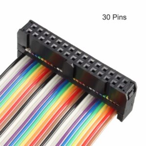 Tool parts IDC Rainbow Wire Flat Ribbon Cable 30P A-type FC/FC Connector 2.54mm Pitch 0.5m