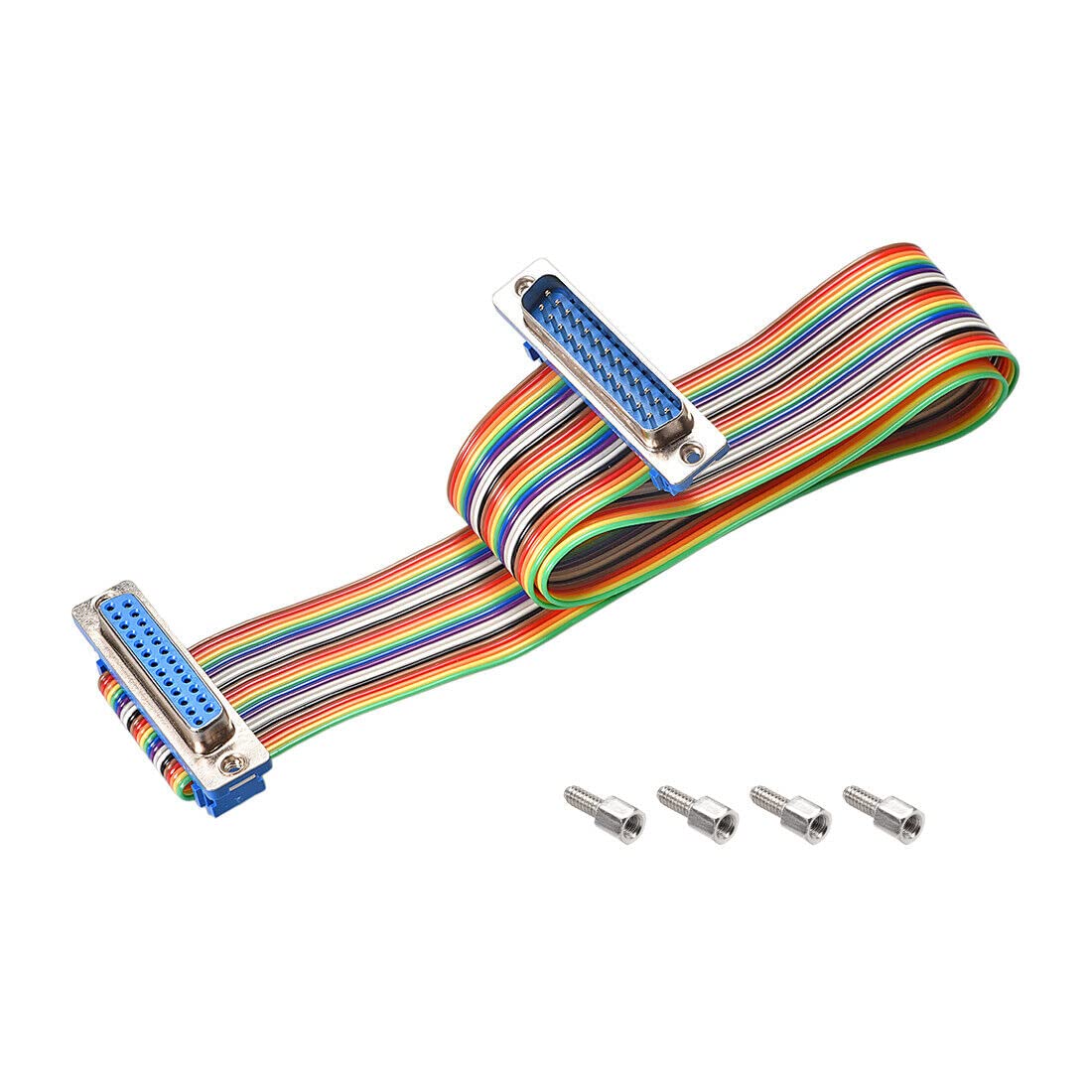 Tool parts IDC Rainbow Wire Flat Ribbon Cable DB25 M/F Connector 2.54mm Pitch 19.7inch Long