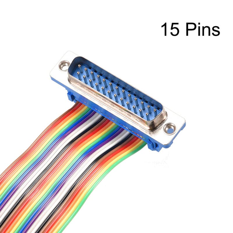 Tool parts IDC Rainbow Wire Flat Ribbon Cable DB25 M/F Connector 2.54mm Pitch 19.7inch Long