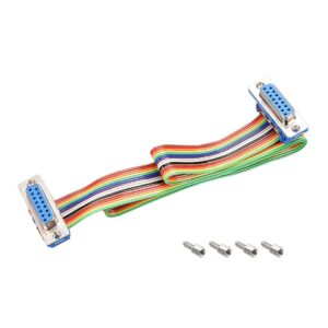 tool parts idc rainbow wire flat ribbon cable db15 f/f connector 2.54mm pitch 19.7inch long