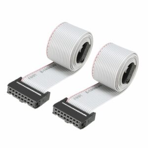 tool parts idc gray wire flat ribbon cable 16 pins 60cm length 2.54mm pitch 2pcs type-c