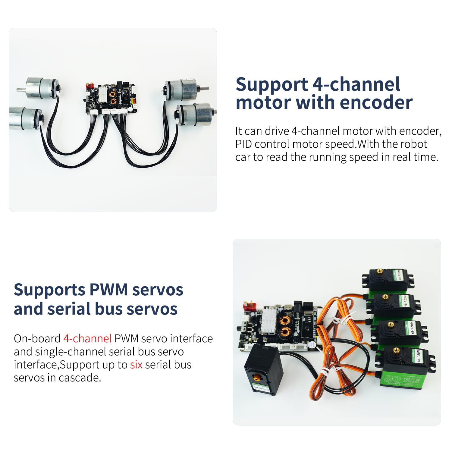 Yahboom Multifunctional Programming Development Board for Raspberry Pi Jetson Nano Orin Building ROS1 ROS2 Robot Expansion Board with 9-axis IMU Sensor STM32F103C8T6 Core (ROS Expansion Board)