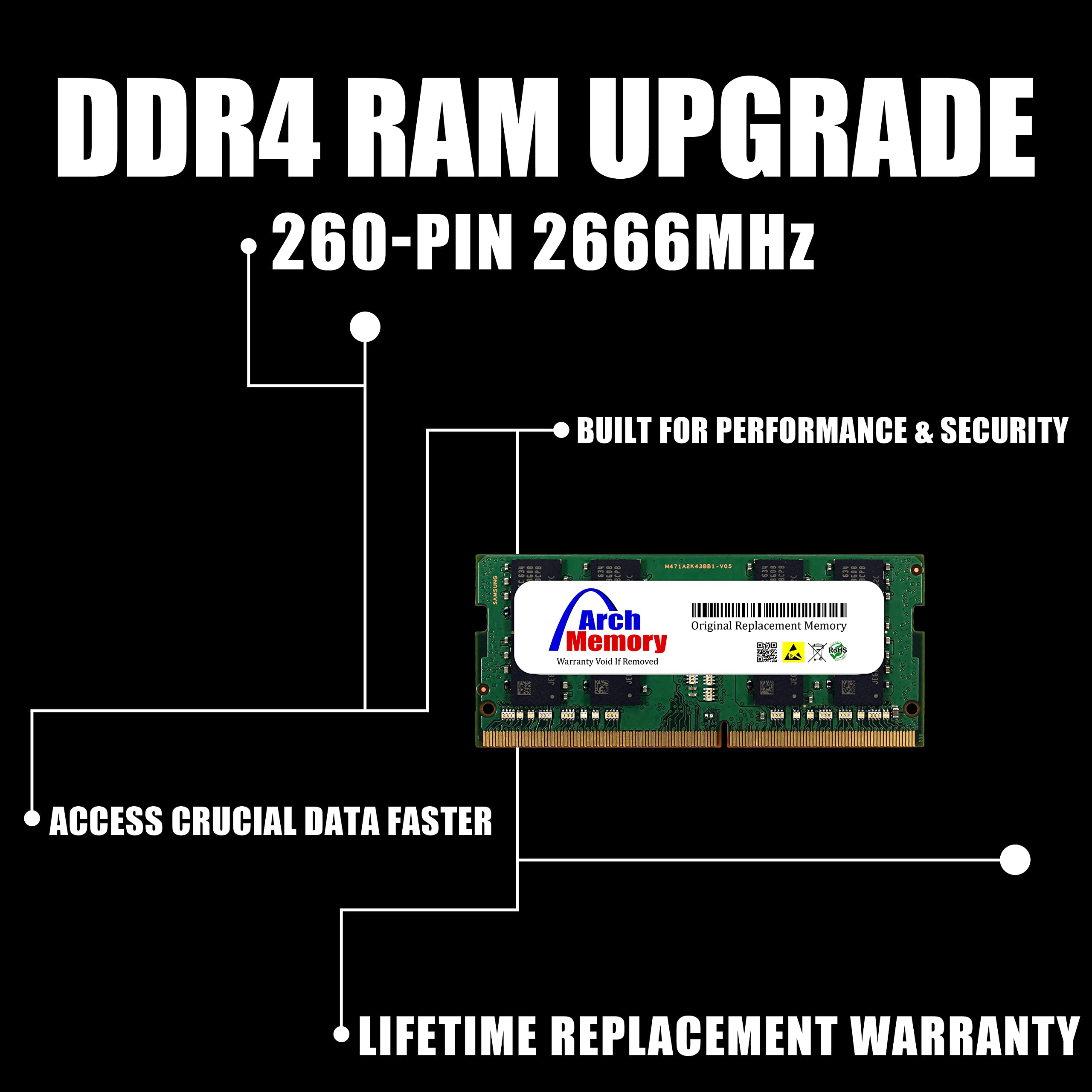 Arch Memory Replacement for D4ES02-8G 8GB 260-Pin DDR4 2666MHz ECC SODIMM RAM for Synology NAS Systems