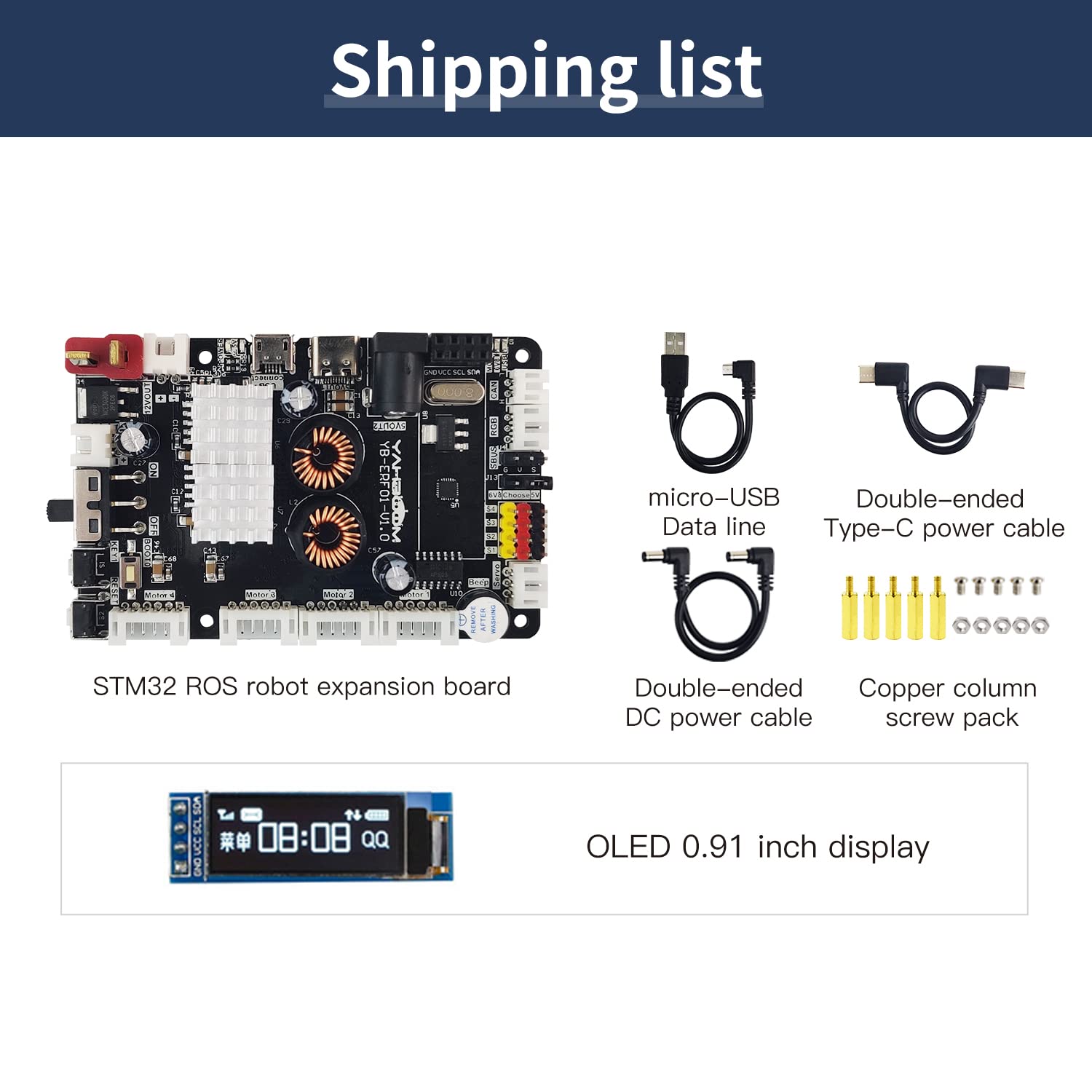 Yahboom Multifunctional Programming Development Board for Raspberry Pi Jetson Nano Orin Building ROS1 ROS2 Robot Expansion Board with 9-axis IMU Sensor STM32F103C8T6 Core (ROS Expansion Board)