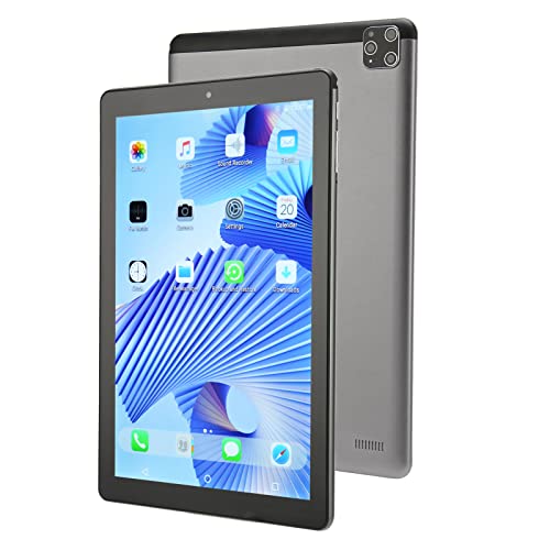 Shanrya Grey Tablet, 3 Card Slot 5G WiFi 4GB RAM 64GB ROM Octa Core CPU 10.1 Inch Reading Tablet for Study (US Plug)