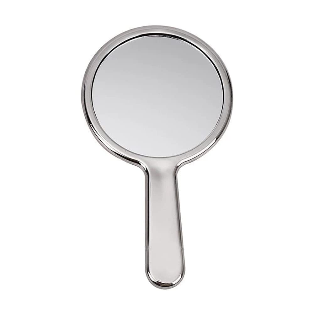 lasenersm 1 Piece Hand Mirror with Handle Round Hand Held Mirror for Makeup Hairdressing Handheld Mirror with Handle Stylish Hand Mirror for Women for Home Hair Salon Use, 3.5 x 6.3 Inches