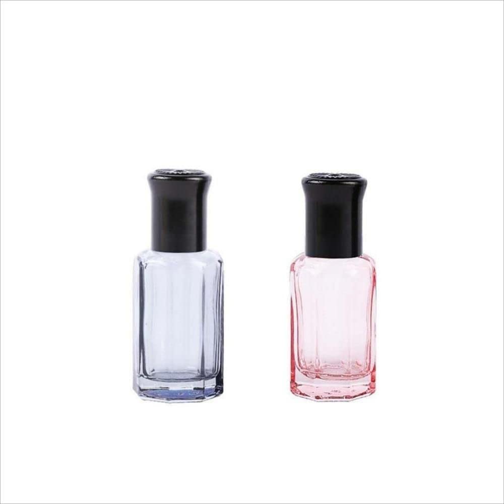 Octagonal Glass Roller Bottles Mini Massage Roll-on Bottle Vials Travel Cosmetic Perfume Sample Containers with Black Cap