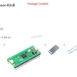 for Raspberry Pi Pico Entry-Level Sensor All-in-one Design Kit Including Pico Expansion Board and 15 Common Modules Such as LED, Button, Buzzer, etc. @XYGStudy (RPi-Pico-Sensor-Kit-B)