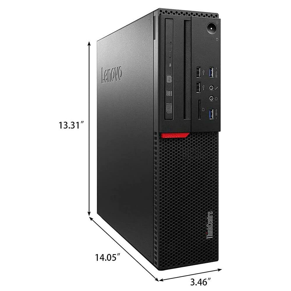 Lenovo M800 SFF Computer Desktop PC, Intel Core i5 6500 3.2GHz, 16GB RAM 128GB SSD 2TB HDD, Built-in WiFi BT, Wireless Keyboard Mouse,Dual 24 Inch Monitors (Renewed)