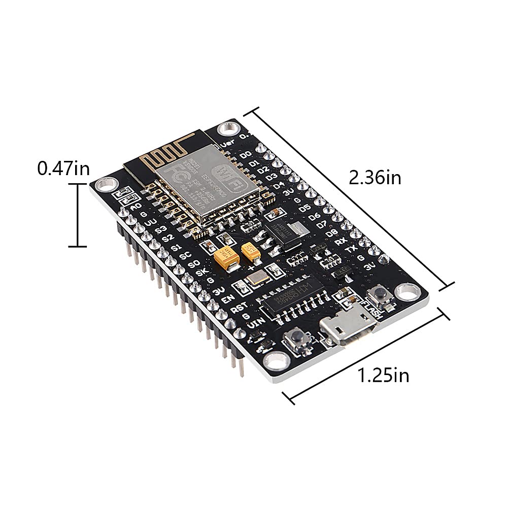 D-FLIFE 5pcs ESP8266 Serial Wireless Module CH340 NodeMcu V3 Lua WiFi Internet of Things New Version Development Board Compatible with Arduino IDE/MicroPython