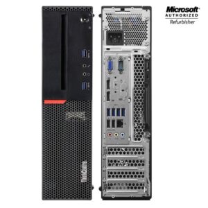 Lenovo M800 SFF Computer Desktop PC, Intel Core i5 6500 3.2GHz, 16GB RAM 128GB SSD 2TB HDD, Built-in WiFi BT, Wireless Keyboard Mouse,Dual 24 Inch Monitors (Renewed)