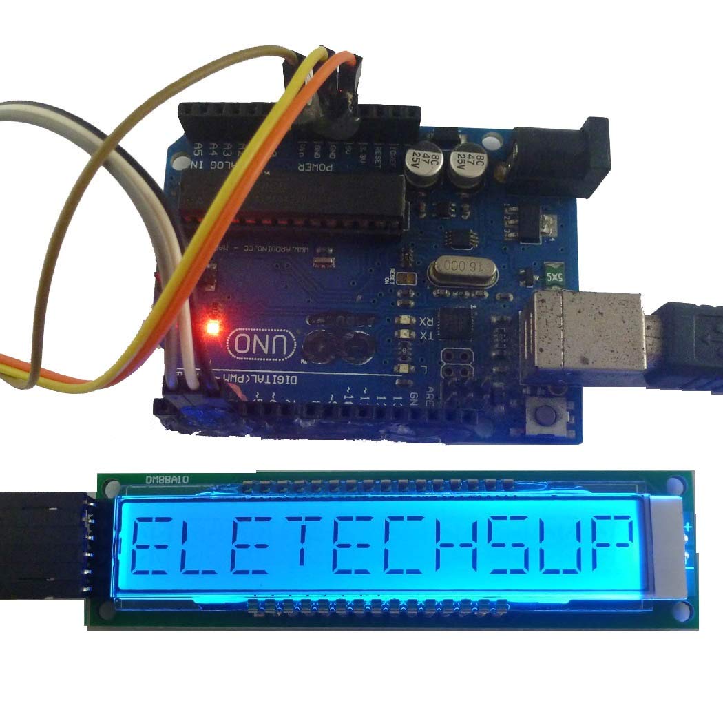 eletechsup 10 bit 16-Seg SPI LED Display Serial LCD for Ardino MGA2560 Example Sketch (no pin 4pcs)