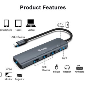 Equip 133487 USB-C 5-in-1 Multifunction Adapter HDMI USB 3.2 Gen1 100W USB PD