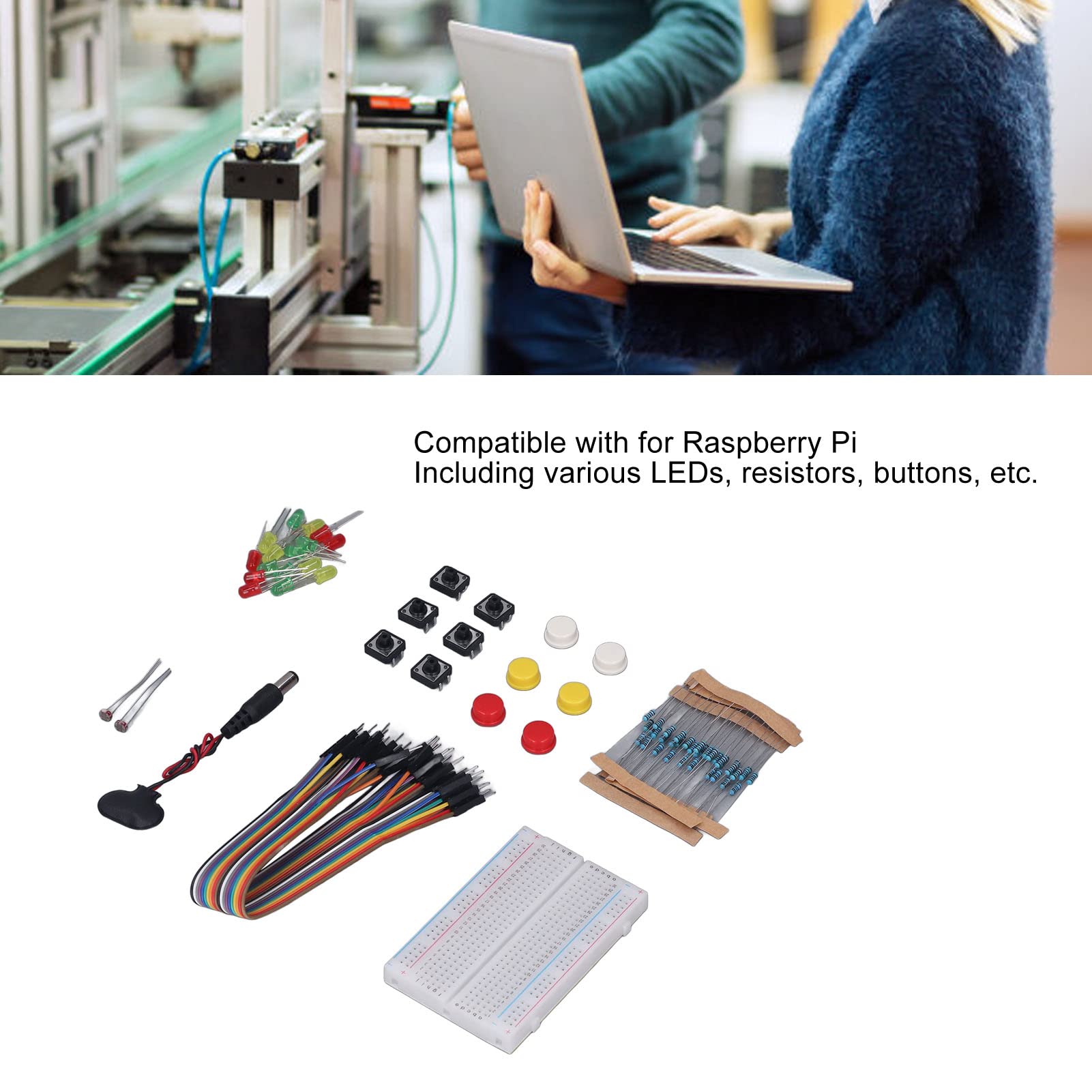 Electronic Components Assortment Kits Electronics Component Fun Kit Development Component with 400 Hole Breadboard for R3